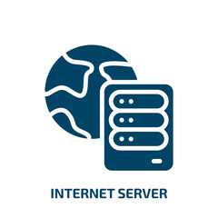 Poster - internet server icon from computer collection. Filled internet server, cloud, internet glyph icons isolated on white background. Black vector internet server sign, symbol for web design and mobile