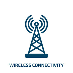 Poster - wireless connectivity icon from computer collection. Filled wireless connectivity, network, connection glyph icons isolated on white background. Black vector wireless connectivity sign, symbol for web