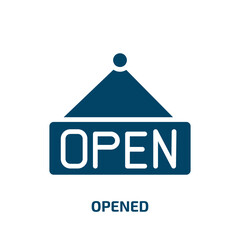 Poster - opened icon from education collection. Filled opened, open, paper glyph icons isolated on white background. Black vector opened sign, symbol for web design and mobile apps