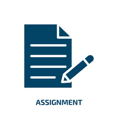 Poster - assignment icon from education collection. Filled assignment, business, checklist glyph icons isolated on white background. Black vector assignment sign, symbol for web design and mobile apps