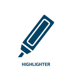 Poster - highlighter icon from education collection. Filled highlighter, highlight, template glyph icons isolated on white background. Black vector highlighter sign, symbol for web design and mobile apps