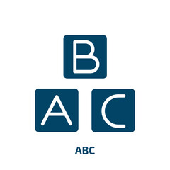 Poster - abc icon from education collection. Filled abc, typography, alphabet glyph icons isolated on white background. Black vector abc sign, symbol for web design and mobile apps