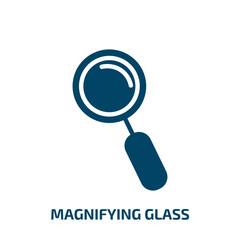 Poster - magnifying glass icon from education collection. Filled magnifying glass, find, magnifying glyph icons isolated on white background. Black vector magnifying glass sign, symbol for web design and