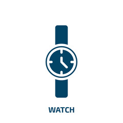 Poster - watch icon from education collection. Filled watch, second, clock glyph icons isolated on white background. Black vector watch sign, symbol for web design and mobile apps