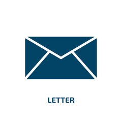 Poster - letter icon from education collection. Filled letter, business, message glyph icons isolated on white background. Black vector letter sign, symbol for web design and mobile apps