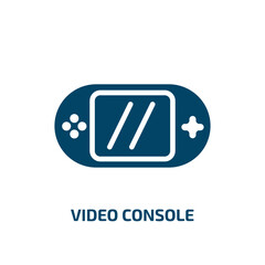 Poster - video console icon from arcade collection. Filled video console, console, video glyph icons isolated on white background. Black vector video console sign, symbol for web design and mobile apps