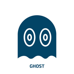 Poster - ghost icon from arcade collection. Filled ghost, , game glyph icons isolated on white background. Black vector ghost sign, symbol for web design and mobile apps