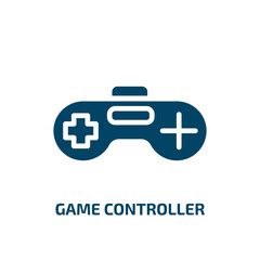 Poster - game controller icon from arcade collection. Filled game controller, play, video glyph icons isolated on white background. Black vector game controller sign, symbol for web design and mobile apps