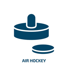Poster - air hockey icon from arcade collection. Filled air hockey, game, football glyph icons isolated on white background. Black vector air hockey sign, symbol for web design and mobile apps
