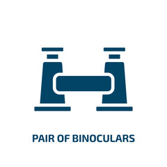 Poster - pair of binoculars icon from general collection. Filled pair of binoculars, instrument, surveillance glyph icons isolated on white background. Black vector pair of binoculars sign, symbol for web
