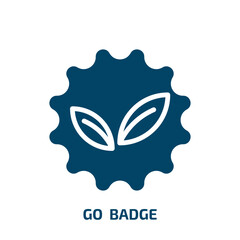 Poster - go green badge icon from general collection. Filled go green badge, eco, natural glyph icons isolated on white background. Black vector go green badge sign, symbol for web design and mobile apps