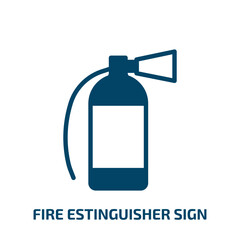 Poster - fire estinguisher sign icon from general collection. Filled fire estinguisher sign, save, gas glyph icons isolated on white background. Black vector fire estinguisher sign sign, symbol for web design