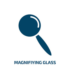 Poster - magnifiying glass icon from general collection. Filled magnifiying glass, magnifying, glass glyph icons isolated on white background. Black vector magnifiying glass sign, symbol for web design and