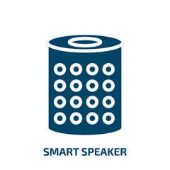 Poster - smart speaker icon from general collection. Filled smart speaker, speaker, sound glyph icons isolated on white background. Black vector smart speaker sign, symbol for web design and mobile apps