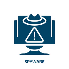 Poster - spyware icon from internet security collection. Filled spyware, spy, technology glyph icons isolated on white background. Black vector spyware sign, symbol for web design and mobile apps