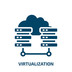 Fototapete - virtualization icon from internet security collection. Filled virtualization, technology, internet glyph icons isolated on white background. Black vector virtualization sign, symbol for web design and
