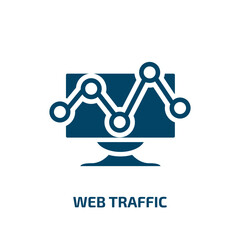 Poster - web traffic icon from internet security collection. Filled web traffic, traffic, computer glyph icons isolated on white background. Black vector web traffic sign, symbol for web design and mobile apps