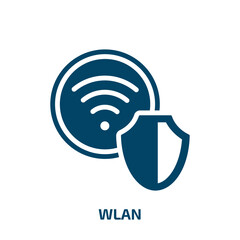 Poster - wlan icon from internet security collection. Filled wlan, antenna, router glyph icons isolated on white background. Black vector wlan sign, symbol for web design and mobile apps