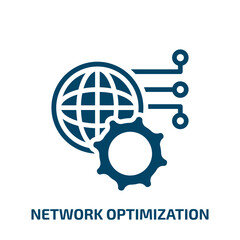 Poster - network optimization icon from internet security collection. Filled network optimization, optimization, network glyph icons isolated on white background. Black vector network optimization sign, symbol