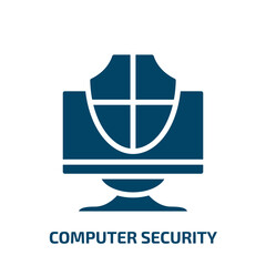 Poster - computer security icon from internet security collection. Filled computer security, network, security glyph icons isolated on white background. Black vector computer security sign, symbol for web