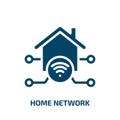 Poster - home network icon from internet security collection. Filled home network, internet, network glyph icons isolated on white background. Black vector home network sign, symbol for web design and mobile
