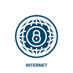 Poster - internet icon from internet security collection. Filled internet, computer, business glyph icons isolated on white background. Black vector internet sign, symbol for web design and mobile apps