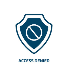 Poster - access denied icon from internet security collection. Filled access denied, access, denied glyph icons isolated on white background. Black vector access denied sign, symbol for web design and mobile