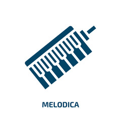 Poster - melodica icon from music and media collection. Filled melodica, music, collection glyph icons isolated on white background. Black vector melodica sign, symbol for web design and mobile apps