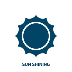 Poster - sun shining icon from nautical collection. Filled sun shining, light, circle glyph icons isolated on white background. Black vector sun shining sign, symbol for web design and mobile apps