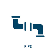 Poster - pipe icon from nautical collection. Filled pipe, water, pipeline glyph icons isolated on white background. Black vector pipe sign, symbol for web design and mobile apps