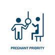 © Farahim - pregnant priority icon from people collection. Filled pregnant priority, female, pregnant glyph icons isolated on white background. Black vector pregnant priority sign, symbol for web design and