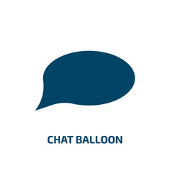 Poster - chat balloon icon from people collection. Filled chat balloon, talk, balloon glyph icons isolated on white background. Black vector chat balloon sign, symbol for web design and mobile apps