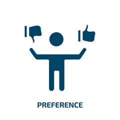 Poster - preference icon from people collection. Filled preference, options, support glyph icons isolated on white background. Black vector preference sign, symbol for web design and mobile apps
