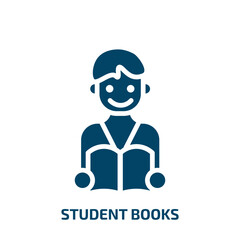 Poster - student books icon from people collection. Filled student books, education, student glyph icons isolated on white background. Black vector student books sign, symbol for web design and mobile apps