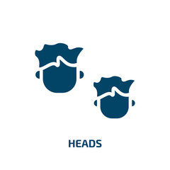 Poster - heads icon from people collection. Filled heads, head, business glyph icons isolated on white background. Black vector heads sign, symbol for web design and mobile apps
