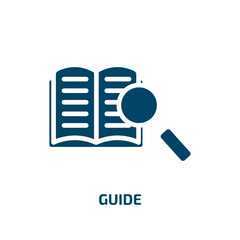Poster - guide icon from professions collection. Filled guide, business, information glyph icons isolated on white background. Black vector guide sign, symbol for web design and mobile apps