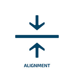 Poster - alignment icon from signs collection. filled alignment, arrow, align glyph icons isolated on white b