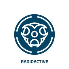 Poster - radioactive symbol icon from signs collection. Filled radioactive symbol, radioactive, danger glyph icons isolated on white background. Black vector radioactive symbol sign, symbol for web design and