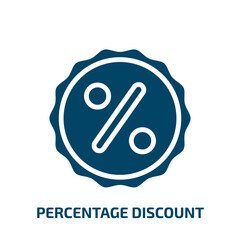 Poster - percentage discount icon from signs collection. Filled percentage discount, discount, percentage glyph icons isolated on white background. Black vector percentage discount sign, symbol for web design