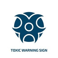 Poster - toxic warning sign icon from signs collection. Filled toxic warning sign, danger, warning glyph icons isolated on white background. Black vector toxic warning sign sign, symbol for web design and