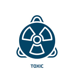 Poster - toxic symbol icon from signs collection. Filled toxic symbol, toxic, danger glyph icons isolated on white background. Black vector toxic symbol sign, symbol for web design and mobile apps