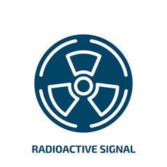 Poster - radioactive signal icon from signs collection. Filled radioactive signal, radioactive, safety glyph icons isolated on white background. Black vector radioactive signal sign, symbol for web design and