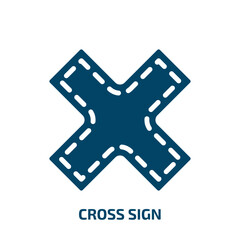 Poster - cross sign icon from signs collection. Filled cross sign, cross, medical glyph icons isolated on white background. Black vector cross sign sign, symbol for web design and mobile apps