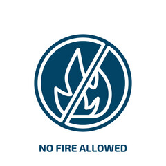 Poster - no fire allowed icon from signs collection. Filled no fire allowed, allowed, ban glyph icons isolated on white background. Black vector no fire allowed sign, symbol for web design and mobile apps
