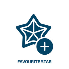Poster - favourite star icon from signs collection. Filled favourite star, emblem, best glyph icons isolated on white background. Black vector favourite star sign, symbol for web design and mobile apps