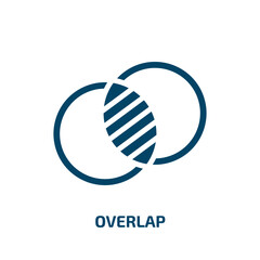 Poster - overlap icon from social media marketing collection. Filled overlap, business, logotype glyph icons isolated on white background. Black vector overlap sign, symbol for web design and mobile apps