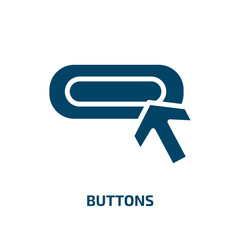 Poster - buttons icon from social media marketing collection. Filled buttons, media, button glyph icons isolated on white background. Black vector buttons sign, symbol for web design and mobile apps