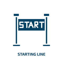 Poster - starting line icon from sports collection. Filled starting line, business, finish glyph icons isolated on white background. Black vector starting line sign, symbol for web design and mobile apps