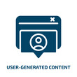 © Farahim - user-generated content icon from technology collection. Filled user-generated content, content, user glyph icons isolated on white background. Black vector user-generated content sign, symbol for web