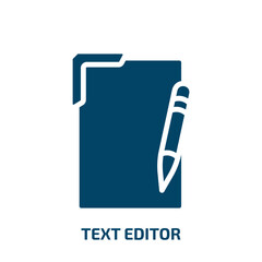 Poster - text editor icon from technology collection. Filled text editor, editor, text glyph icons isolated on white background. Black vector text editor sign, symbol for web design and mobile apps